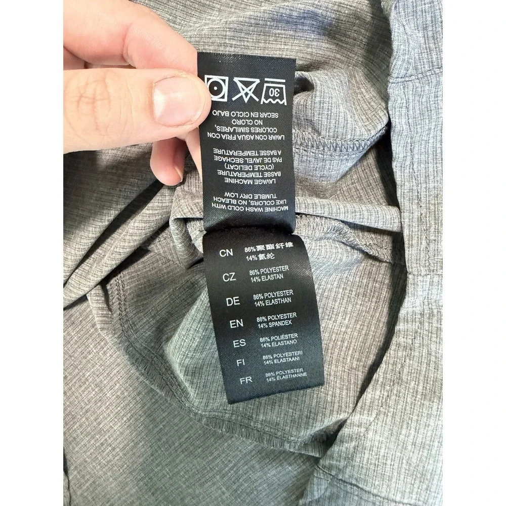 Kuhl Shirt Mens Medium Gray Short Sleeve Button Pocket Optimizr tapered wick upf - Picture 10 of 11